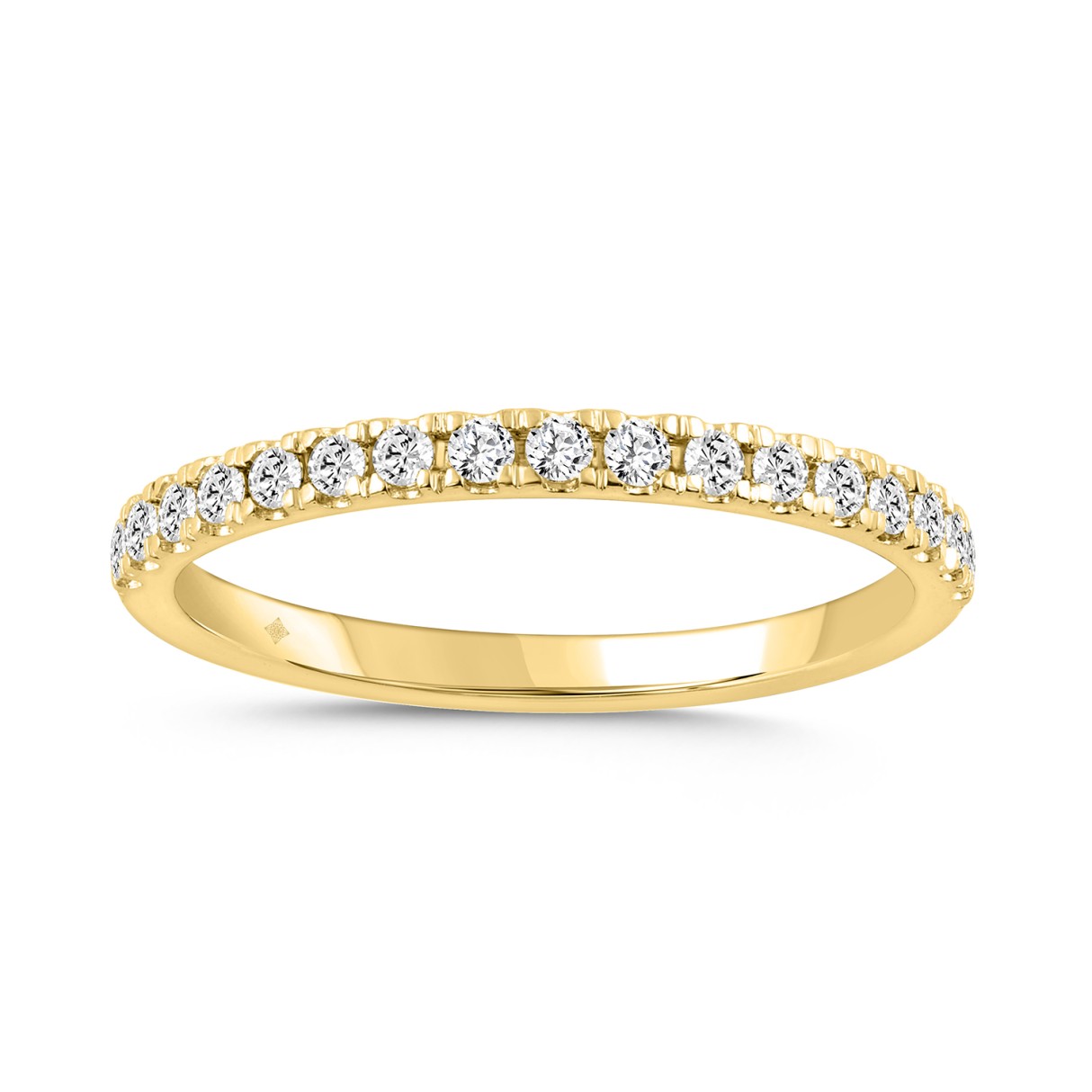 14K YELLOW GOLD 1/4CT ROUND DIAMOND LADIES BAND - Image 1