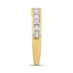 14K YELLOW GOLD 1CT PRINCESS DIAMOND LADIES BAND - Image 3