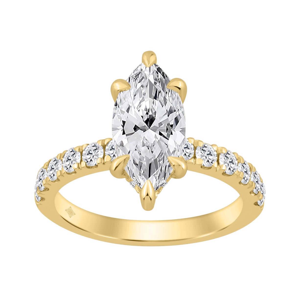 14K YELLOW GOLD 2 3/4CT MARQUISE DIAMOND LADIES RING (CENTER STONE MARQUISE DIAMOND 2.00CT) - Image 1