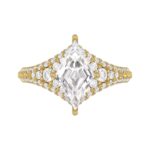 14K YELLOW GOLD 2 3/4CT ROUND/LOZENGE DIAMOND LADIES RING (LOZENGE STUP CUT 2CT) - Image 5
