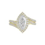 14K YELLOW GOLD 2 3/4CT ROUND/MARQUISE DIAMOND LADIES RING (CENTER STONE MARQUISE DIAMOND 2CT) - Image 5