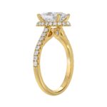 14K YELLOW GOLD 2 3/4CT ROUND/OVAL DIAMOND LADIES BRIDAL RING (CENTER STONE OVAL DIAMOND 2CT) - Image 3
