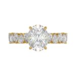 14K YELLOW GOLD 2 3/4CT ROUND/OVAL/PEAR DIAMOND LADIES RING (CENTER STONE OVAL DIAMOND 2CT) - Image 5
