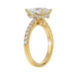 14K YELLOW GOLD 2 3/4CT ROUND/PEAR DIAMOND LADIES BRIDAL SET - Image 3