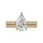 14K YELLOW GOLD 2 3/4CT ROUND/PEAR DIAMOND LADIES BRIDAL SET - Image 5
