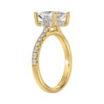 14K YELLOW GOLD 2 7/8CT ROUND/PRINCESS DIAMOND LADIES BRIDAL SET (CENTER STONE PRINCESS DIAMOND 2CT) - Image 3