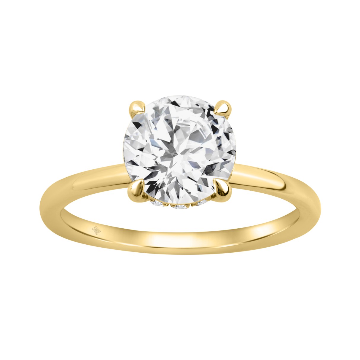 14K YELLOW GOLD 2.00CT ROUND DIAMOND LADIES RING (CENTER STONE ROUND DIAMOND 2CT) - Image 1