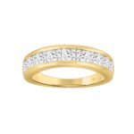 14K YELLOW GOLD 2CT PRINCESS DIAMOND LADIES BAND