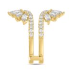 14K YELLOW GOLD 2CT ROUND/MARQUISE DIAMOND LADIES WRAP RING - Image 2