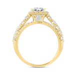 14K YELLOW GOLD 2CT ROUND/PRINCESS DIAMOND LADIES RING (CENTER STONE PRINCESS DIAMOND 1CT ) - Image 2