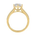 14K YELLOW GOLD 3 1/4CT ROUND/HEXAGON DIAMOND LADIES RING - Image 2