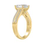 14K YELLOW GOLD 3 1/4CT ROUND/HEXAGON DIAMOND LADIES RING - Image 3