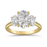 14K YELLOW GOLD 3 1/5CT OVAL DIAMOND LADIES RING (CENTER STONE OVAL DIAMOND 2CT)