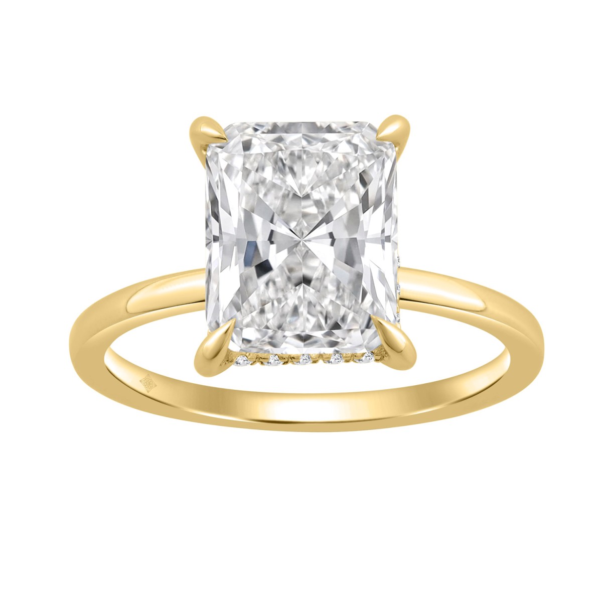 14K YELLOW GOLD 3 1/8CT ROUND/RADIANT DIAMOND LADIES RING (CENTER STONE RADIANT DIAMOND 3.00CT) - Image 1