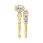 14K YELLOW GOLD 3 5/8CT ROUND DIAMOND BRIDAL SET (CENTER STONE ROUND DIAMOND 2CT) - Image 4