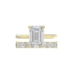 14K YELLOW GOLD 3 7/8CT ROUND/EMERALD DIAMOND LADIES BRIDAL SET (CENTER STONE EMERALD DIAMOND 2 1/2CT) - Image 5