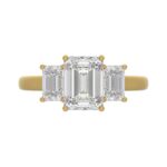 14K YELLOW GOLD 3.00CT EMERALD DIAMOND LADIES RING (CENTER STONE EMERALD DIAMOND  2CT) - Image 5
