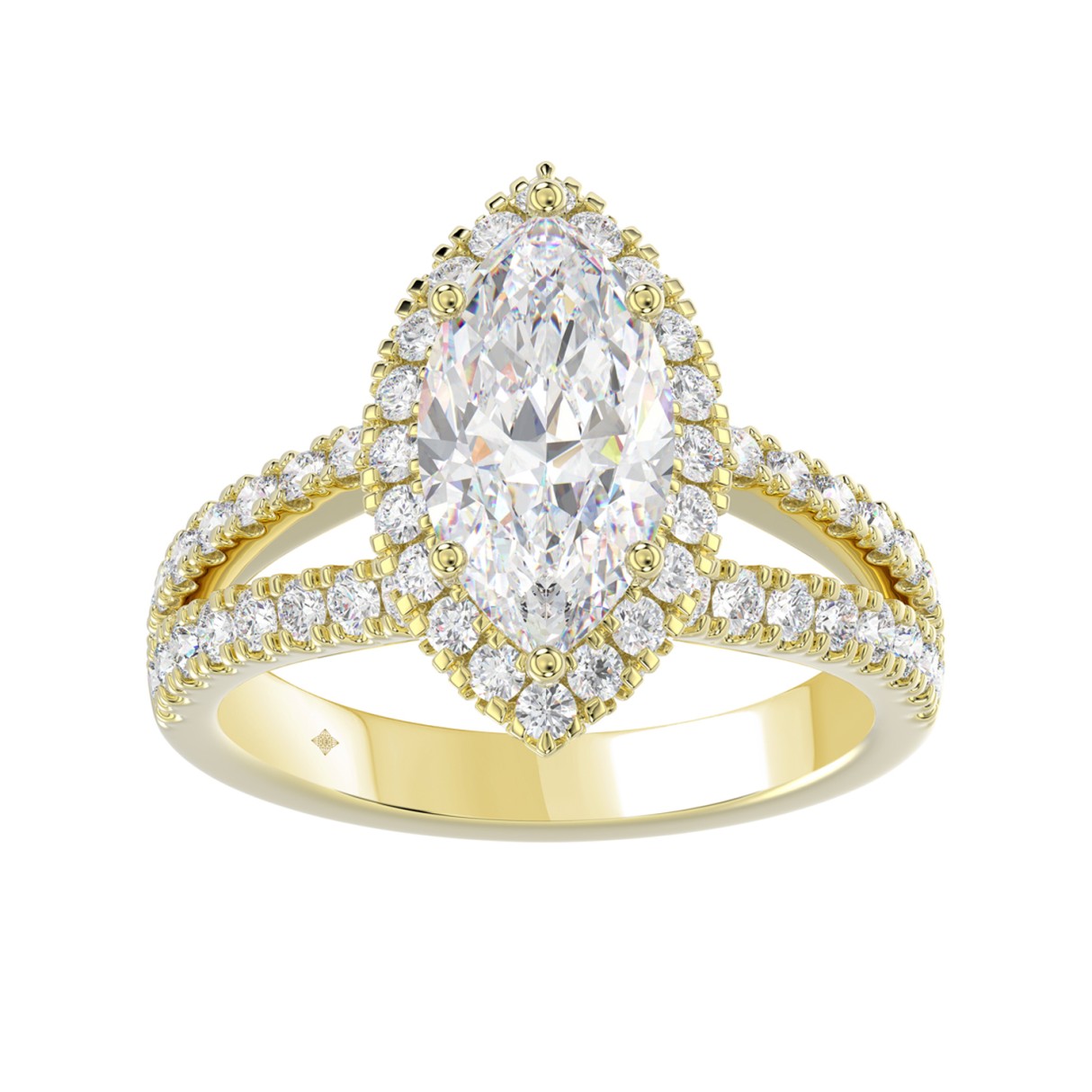 14K YELLOW GOLD 3.00CT ROUND/MARQUISE DIAMOND LADIES RING (CENTER STONE MARQUISE DIAMOND 2CT) - Image 1
