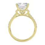 14K YELLOW GOLD 4 1/2CT ROUND/CUSHION DIAMOND LADIES BRIDAL SET (CENTER STONE CUSHION DIAMOND 4CT) - Image 2