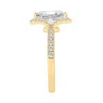 14K Yellow Gold Lab-Grown Diamond Ladies Halo Engagement Ring 4 1/2CT Elongated Radiant Cut Center & Round Diamond 4.00CT Radiant Center stone (Color - Image 2