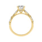 14K Yellow Gold Oval Diamond Ring 2 1/2CT With Round & Marquise Diamonds 2.00CT Oval Center stone (Color F-G  Clarity VS1/VS2) - Image 2