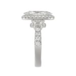 21K PLATINUM LADIES RING 3 1/4CT ROUND/OVAL/TRAPEZOID/BAGUETTE DIAMOND (CENTER STONE OVAL DIAMOND 2CT) - Image 4