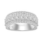 3.00 CT Fashion Band for Ladies Round & Radiant Cut Diamonds 14K White Gold Luxury Band (Color F-G -Clarity VS1/VS2)