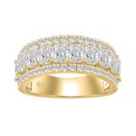 3.00 CT Fashion Band for Ladies Round & Radiant Cut Diamonds 14K Yellow Gold Luxury Band (Color F-G -Clarity VS1/VS2)