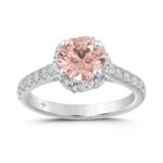 ETERNAL BLUSH COLLECTION LADIES RING 1 1/2CT ROUND DIAMOND 18K WHITE GOLD (CENTER STONE PINK ROUND DIAMOND 1.00CT)