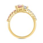 ETERNAL BLUSH COLLECTION LADIES RING 1 1/2CT ROUND/OVAL DIAMOND 14K YELLOW GOLD (CENTER STONE PINK OVAL DIAMOND 1/2CT) - Image 2