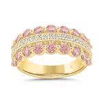 ETERNAL BLUSH COLLECTION LADIES RING 1 3/4CT ROUND DIAMOND 14K YELLOW GOLD (ROUND PINK)