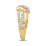 ETERNAL BLUSH COLLECTION LADIES RING 1CT ROUND DIAMOND 14K YELLOW GOLD (ROUND PINK) - Image 2