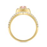 ETERNAL BLUSH COLLECTION LADIES RING 1CT ROUND/PEAR DIAMOND 14K YELLOW GOLD (CENTER STONE PINK PEAR DIAMOND 1/2CT) - Image 2