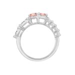ETERNAL BLUSH COLLECTION LADIES RING 2 1/4CT ROUND/EMERALD/PEAR/OVAL DIAMOND 14K WHITE GOLD (CENTER STONE PINK OVAL/EMERALD DIAMOND 3/4CT 3/4CT) - Image 2