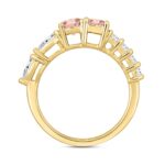 ETERNAL BLUSH COLLECTION LADIES RING 2 1/4CT ROUND/EMERALD/PEAR/OVAL DIAMOND 14K YELLOW GOLD (CENTER STONE PINK OVAL DIAMOND 3/4CT /EMERALD  3/4CT) - Image 2