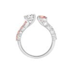ETERNAL BLUSH COLLECTION LADIES RING 2 1/4CT ROUND/PEAR DIAMOND 14 K WHITE GOLD (CENTER STONE PINK PEAR DIAMOND 3/4CT / ROUND DIAMOND 3/4CT) - Image 2