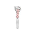 ETERNAL BLUSH COLLECTION LADIES RING 2 1/4CT ROUND/PEAR DIAMOND 14 K WHITE GOLD (CENTER STONE PINK PEAR DIAMOND 3/4CT / ROUND DIAMOND 3/4CT) - Image 3