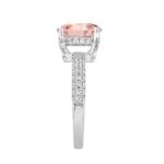 ETERNAL BLUSH COLLECTION LADIES RING 2 3/4CT ROUND/OVAL DIAMOND 14K WHITE GOLD (CENTER STONE PINK OVAL DIAMOND 2CT) - Image 3