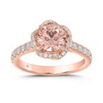 ETERNAL BLUSH COLLECTION LADIES RING 2CT ROUND DIAMOND 14K ROSE GOLD (CENTER STONE PINK ROUND DIAMOND 1 1/2CT)