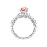 ETERNAL BLUSH COLLECTION LADIES RING 2CT ROUND DIAMOND 14K WHITE GOLD (CENTER STONE PINK ROUND DIAMOND 1 1/2CT) - Image 2
