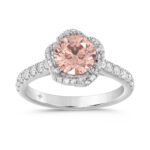ETERNAL BLUSH COLLECTION LADIES RING 2CT ROUND DIAMOND 14K WHITE GOLD (CENTER STONE PINK ROUND DIAMOND 1 1/2CT)