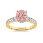 ETERNAL BLUSH COLLECTION LADIES RING 2CT ROUND DIAMOND 14K YELLOW GOLD (CENTER STONE PINK ROUND DIAMOND 1 1/2CT)