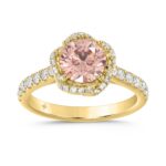ETERNAL BLUSH COLLECTION LADIES RING 2CT ROUND DIAMOND 14K YELLOW GOLD (CENTER STONE PINK ROUND DIAMOND 1 1/2CT)