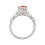 ETERNAL BLUSH COLLECTION LADIES RING 2CT ROUND/PRINCESS/OVAL DIAMOND 14K WHITE GOLD (CENTER STONE PINK PRINCESS DIAMOND 1CT) - Image 2