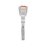 ETERNAL BLUSH COLLECTION LADIES RING 2CT ROUND/PRINCESS/OVAL DIAMOND 14K WHITE GOLD (CENTER STONE PINK PRINCESS DIAMOND 1CT) - Image 3
