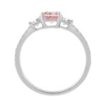 Ladies 14K White Gold 1 1/2CT Round/Trapezoid/Radiant Lab-Grown Diamond Ladies Fashion Ring 1.00CT Pink Radiant Center stone (Color F-G -Clarity VS1/V - Image 2