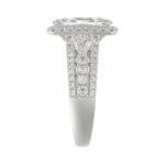 Ladies 14K White Gold 3 1/2CT Featuring Fashion Ring  with Round, Pear & Cushion Diamond 2.00CT Cushion  Center stone (Color F-G -Clarity VS1/VS2) - Image 3