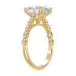 Ladies 14K Yellow Gold Ladies Elegance- Bridal Set  3 1/3CT Round & Oval Diamonds 3.00CT Oval Center stone (Color F-G  Clarity VS1/VS2) - Image 3