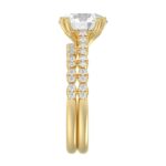 Ladies 14K Yellow Gold Ladies Elegance- Bridal Set  3 1/3CT Round Diamond 3.00CT Round Center stone (Color F-G -Clarity VS1/VS2) - Image 4
