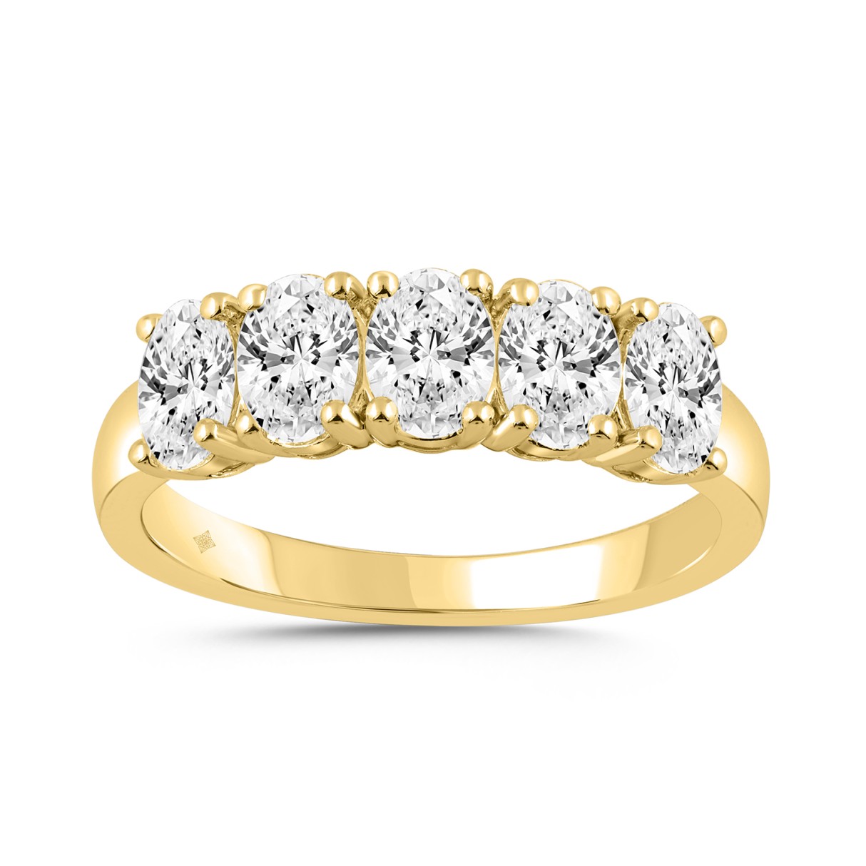 LADIES BAND 1 1/2CT OVAL DIAMOND 14K YELLOW GOLD - Image 1